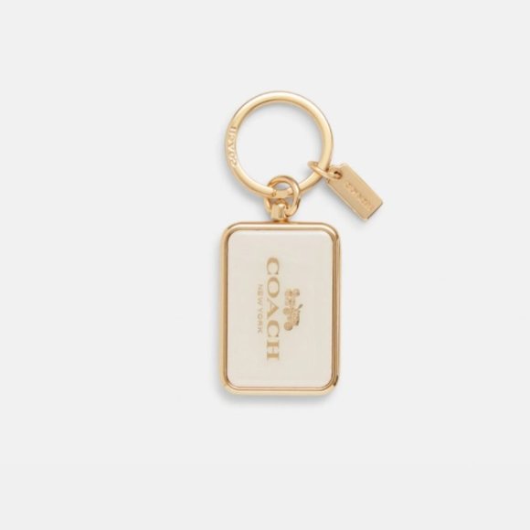 Coach Handbags - COACH C4317 HORSE AND CARRIAGE BAG KEY RING CHARM Purse Ivory Gold Logo